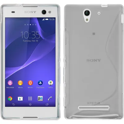 Produktbild von PhoneNatic Case kompatibel mit Sony Xperia C3 - clear Silikon Hülle S-Style + 2 Schutzfolien