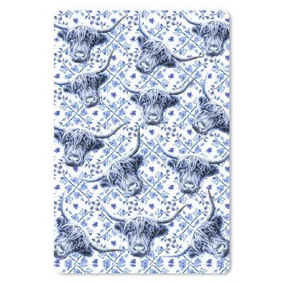 Produktbild von MuchoWow® Mauspad Mousepad Schottischer Highlander - Tiere - Delfter Blau 18x27 cm - Mousepads - Maus Mat - Pad - Mausunterlage