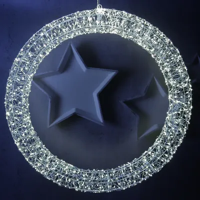XXL LED Kranz abgeflacht - Lichterkranz mit 2200 warmweißen LED - D:60cm - 8Modi/Timer - Innen/Außen