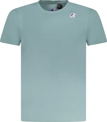 Image de T-shirt vert pour hommes avec col rond & impression pour l'été frais