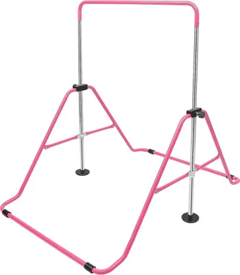 Produktbild von Turnstange für Kinder - Horizontale Trainingsstange - Höhenverstellbar - Für Outdoor/Garten - Schwerlast - Wetterfest - Stabil - Pink