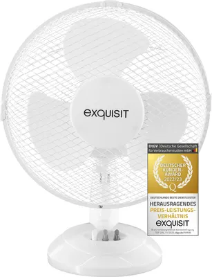 Produktbild von Exquisit Tischventilator VT 34062 we| Pianokey | 35 Watt | Oszillation | Weiß