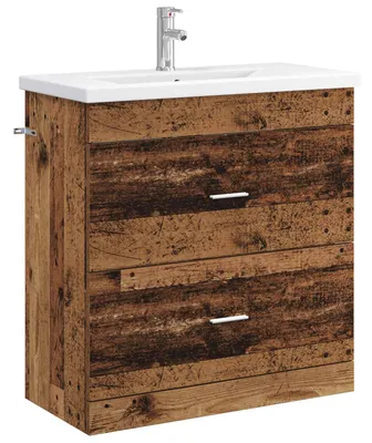 Zdjęcie produktu dla Zestaw mebli łazienkowych vidaXL z drewna postarzanego, 81 x 40 x 84,5 cm, materiał drewnopochodny