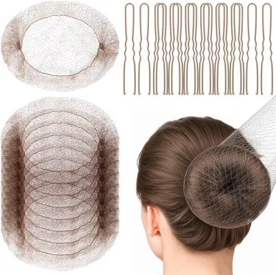 Obrázek produktu pro Elastické baletní síťky na vlasy, 50 kusů, hnědé, 50 cm