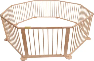 Produktbild von Bc-elec - 5664-0017YLB BABY LAUFSTALL 7,2M INKLUSIVE TÜR 6-ECKIG ABSPERRGITTER KAMINSCHUTZGITTER