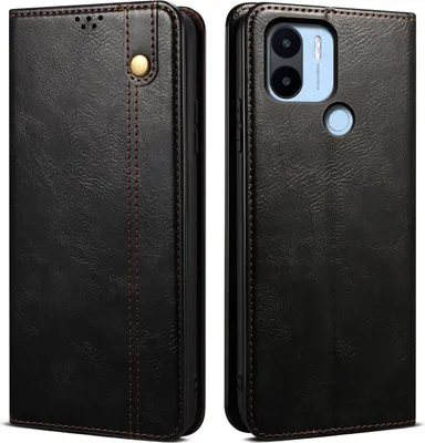 Produktbild von Xiaomi Poco C50 Hülle, Leder Flip Brieftasche Schutzhülle mit Standfunktion für Xiaomi Poco C50 Schwarz