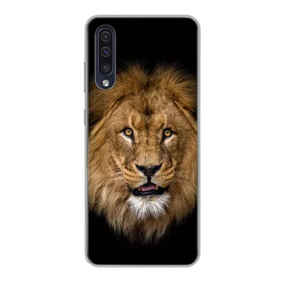 Produktbild von MuchoWow® Handyhülle Schutzhülle Hülle für Samsung Galaxy A30s Löwe - Porträt - Schwarz - Tiere Silikon Softcase Handy Hülle - Karteninhaber