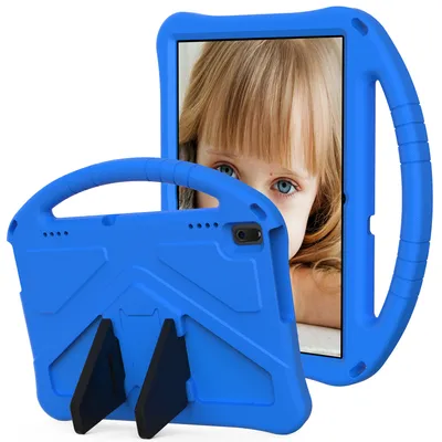 Produktbild von Kinder Hülle für Lenovo Tab E10 10.1" TB-X104F/ Tab 4 10 Plus (TB-X704F/N/L/V)/ Tab 4 10 (TB-X304F/N), Eva Leichte Stoßfeste Faltbarem Ständer, Kids Griff Schutzhülle Blau