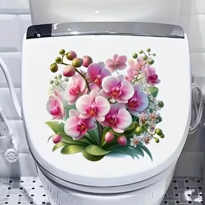 Produktbild von GKA WC-Deckel Aufkleber Natur Toilettendeckel Tattoo selbstklebend Toilette - Orchideen
