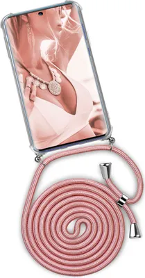 Produktbild von TWIST-Case + TWIST-Cord für Samsung Galaxy A51, Farbe:Shiny Blush (Silber)