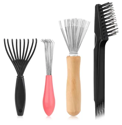 Produktbild von 4er Mini Haarbürstenreiniger Set Bürsten Reinigungswerkzeug Tragbarer Kamm