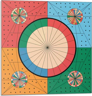 Produktbild von Geometrisches Muster Mit Kreisen – Selbstklebende Fliesen – Wandverkleidung – Wandpaneel – PVC Fliesen – Vinylflisen – PCV Flisen – Selbstklebend – Wanddeko – 20 Stück 20 x 20 cm