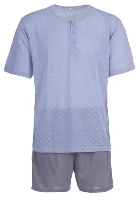 Produktbild von Pyjama Set Kurz - Knöpfe Rechteck, Farbe:grau, Größe:XL