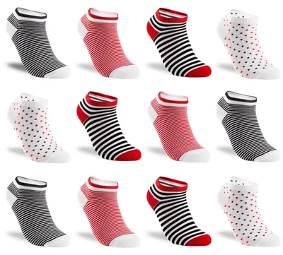 Produktbild von TEXEMP Damen Sneaker Socken 6 - 18 Paar Kinder Baumwolle Freizeit Sport | B195 - 39-42 - 6er Pack