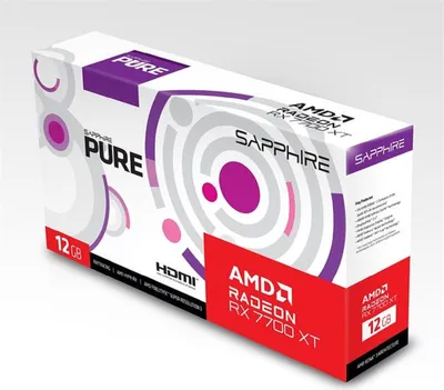 Obrázek produktu pro Sapphire PURE Radeon RX 7700 XT, Radeon RX 7700 XT, 12 GB, GDDR6, 192 bit, 7680 x 4320 px, PCI Express x16 4.0