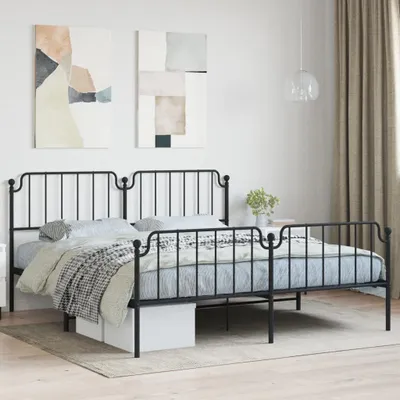 Produktbild von CLORIS Bettgestell Bettrahmen mit Kopf- und Fußteil Metall Schwarz 183x213 cm, 26,15 kg
