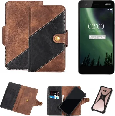 Produktbild von K-S-Trade Handy Hülle Schutz Hülle Schutzhülle Bookstyle Case kompatibel mit Nokia 2 Dual-SIM Handy Cover Hülle Schutztasche 1x