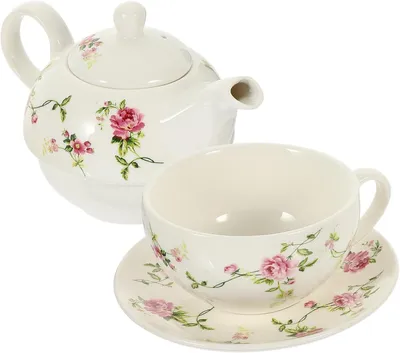 Produktbild von Keramik Teekannen Set mit Tasse und Untertasse Hitzebeständig Kleiner Chinesischer Teekessel für Losen Tee und Blütentee Klassisches Retro Design für Teeliebhaber und Reisende