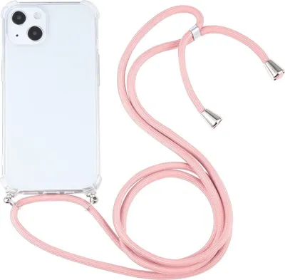 Produktbild von König Design Hülle kompatibel mit Apple iPhone 13 Kunststoff Handykette Cover - Case Handyhülle Rosa