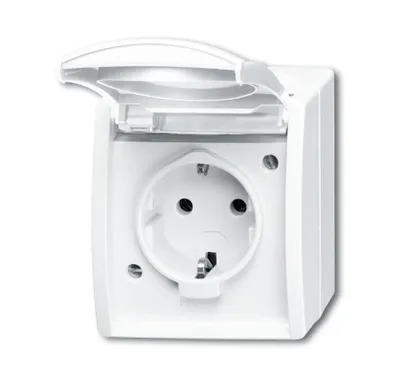 Produktbild von BJ APWG ocean Schuko mit 20EWN-54 Schriftfeld 1fach alpinweiss