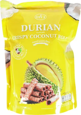 Produktbild von Kaew Waffelröllchen mit Durian Geschmack 100g