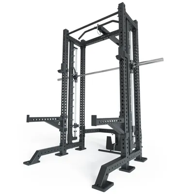 Produktbild von ATLETICA R8 Spectre Short | Power Rack | Smith Machine | inklusive Latzug - Weight Stack (Steckgewichte) | Multipresse | 226cm Höhe