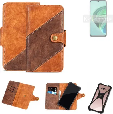 Produktbild von K-S-Trade Handyhülle Schutzhülle Bookstyle Case Wallet-Case kompatibel mit Xiaomi Redmi 10 5G Cover Klapphülle Kantenschutz Smartphone dunkelbraun