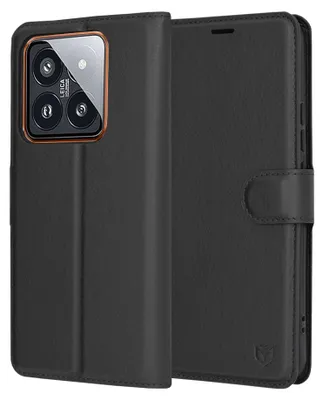 Obrázek produktu pro Techsuit Leather Folio Book Wallet Flip Cover pro Xiaomi 14 Pro - Black