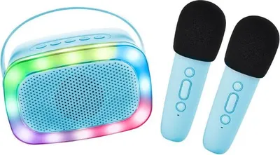 Zdjęcie produktu dla Lalarma Karaoke z efektami świetlnymi i dwoma mikrofonami