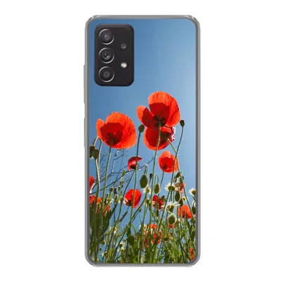 Produktbild von MuchoWow® Handyhülle Schutzhülle Hülle für Samsung Galaxy A53 5G Strahlende Sonne über einigen Mohnblumen in Spanien Silikon Softcase Handy Hülle - Schutzabdeckung