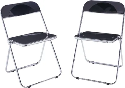 Image de Chaise pliante 'Pornainen' set de 2 pièces structure acier noir