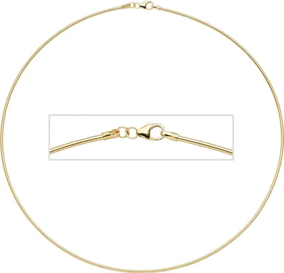 Produktbild von JOBO Halsreif 925 Sterling Silber gold vergoldet 1,5 mm 50 cm Kette Halskette