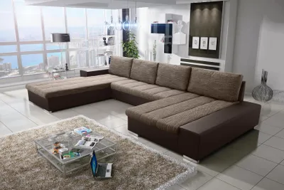 Zdjęcie produktu dla Sofa rozkładana VERONA U Zestaw wypoczynkowy U z funkcją spania i pojemnikiem na pościel