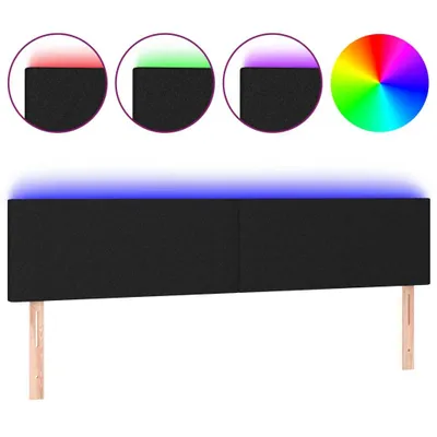 Produktbild von LED Kopfteil Schwarz 200x5x78/88 cm Stoff