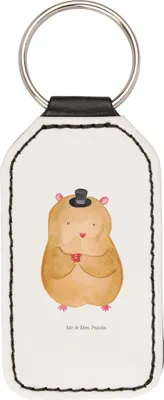 Produktbild von Mr. & Mrs. Panda schlüssel anhänger Hamster Hut - Weiß - Geschenk, Schlüsselanhänger, Zauberer, schlüsselbund, Lustige Sprüche, Taschenanhänger, Zwerghamster, Mit Spruch