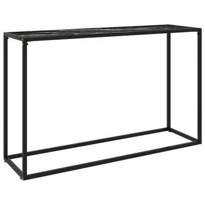Image de Table console Noir 120x35x75 cm Verre trempé