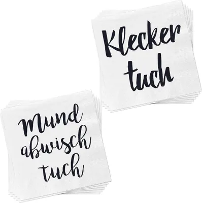 Produktbild von Servietten "Küche" 40er Set 3lagig 2 verschiedene Motive Papierserviette Motivserviette stoffähnlich Tuch