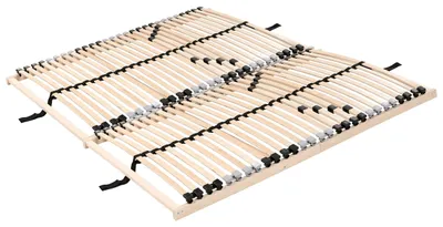 Produktbild von BELIANI Lattenrost Hellbraun Birkenholz 180 x 200 cm mit 28 Federleisten Federholzrahmen Federholzlattenrost für Betten Doppelbetten