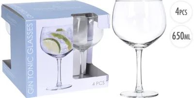 Produktbild von HH - Koopman Gin Tonic Gläser Set 4 Stück transparent 650ml Glas
