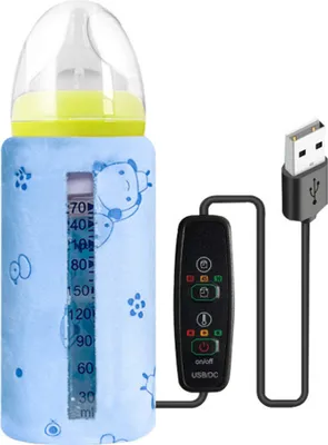 Produktbild von Babyflaschenwärmer - Tragbarer USB-Reisebecher, Milchwärmer, Flaschenwärmer, Babyflasche, Aufbewahrungstasche, Sandwich-Struktur, wärmeisolierendes, sicheres Design,Blau