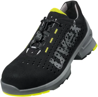 Produktbild von Uvex 85438, Unisex, Erwachsener, Sicherheitsschuhe, Schwarz, Limette, ESD, S1, SRC, Speed-Schnürsenkel