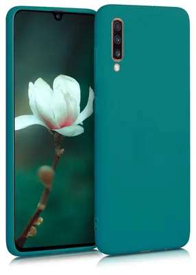 Produktbild von kwmobile Hülle für Samsung Galaxy A70 TPU Case - Handyhülle unterstützt kabelloses Laden, flexible Schutzhülle, gummiertes Cover in Petrol matt