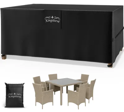 Image de Kingsleeve® Housse de protection pour salon de jardin en Tissu Oxford, Taille 180x120x74cm – Imperméable, Résistante à l'hiver, Bâche pour meubles de jardin
