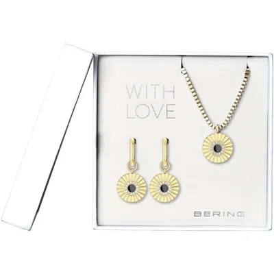 Produktbild von Bering 465-765-Gold-Black Damenset, Kette\Ohrringe, Gold, Schwarz