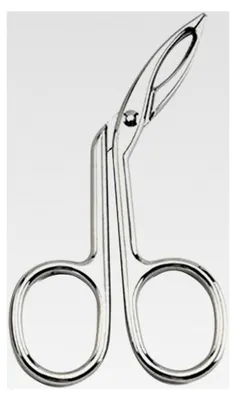 Produktbild von Augenbrauenpinzette mit Scherenform und gebogener Spitze