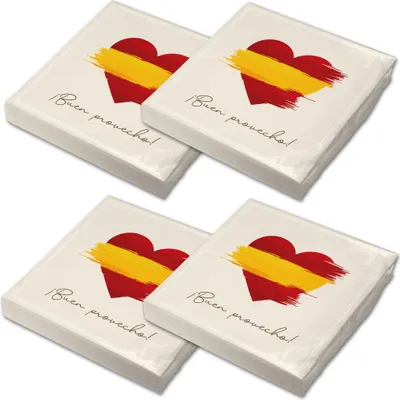 Produktbild von itenga 80x Serviette Herz Flagge SPANIEN
