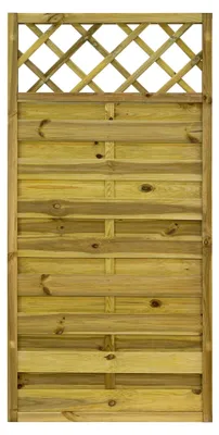 Produktbild von Ligna Gard Dichtzaun Lausanne gerade mit Rankgitter 90x180 cm Holzzaun Kiefer Kesseldruckimprägniert 44x44 mm Rahmen