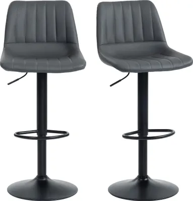 Produktbild von HOMCOM 2er Set Barhocker 91-111 cm Höhenverstellbarer Küchenhocker mit Fußring