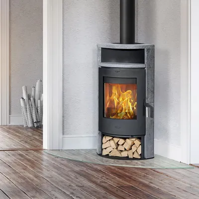 Produktbild von Fireplace Samba Eckkaminofen Stahl Schwarz Speckstein