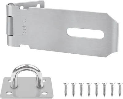 Produktbild von Haspe Vorhängeschloss 4 Zoll aus Edelstahl 304, Sicherheitsüberfalle mit Schrauben für Schränke und Tore